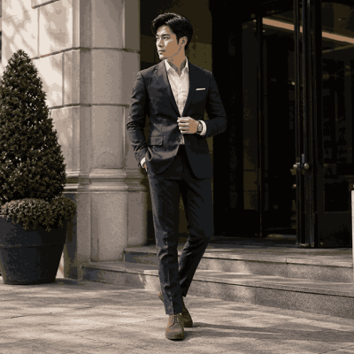 Phối giày da lộn nam với suit